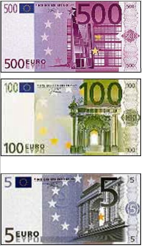 Банкноты и монеты Евро