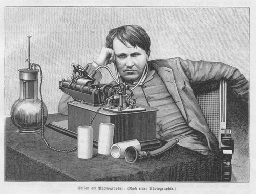 Т.А. Эдисон со своим фонографом