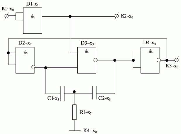 Принципиальная электрическая схема RC-генератора