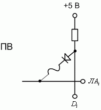 Схема масочного ПЗУ на основе  матрицы биполярных транзисторов