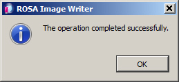 Процедура записи образа завершена успешно