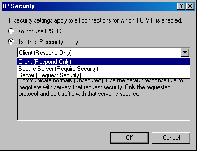  Диалоговое окно IP Security
