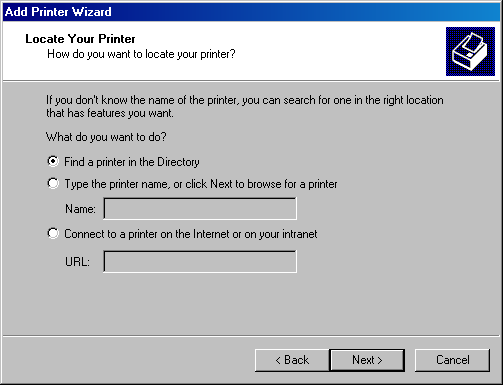 Диалоговое окно из мастера Add Printer Wizard 
