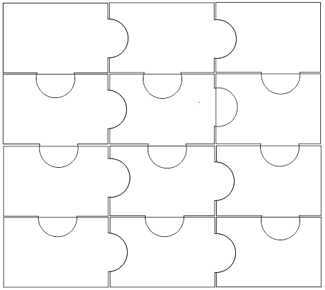 Заготовка под растровую картинку из 12 пазлов