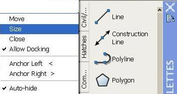 Контекстное меню палитры инструментов TOOL PALETTES