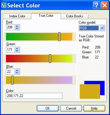 Установка цвета в модели RGB