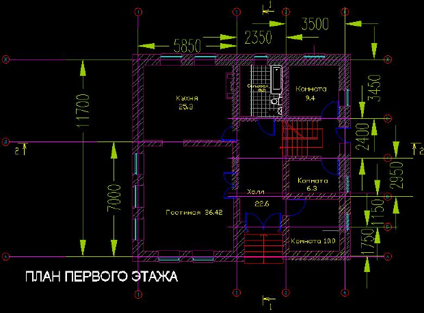 План первого этажа