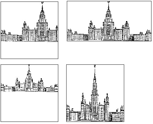 Примеры размещения изображения внутри фрейма