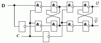 Логическая схема двухполупериодного D-триггера