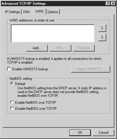 Вручную отключите (Disable) или включите (Enable) NetBIOS over TCP/IP (NetBT)