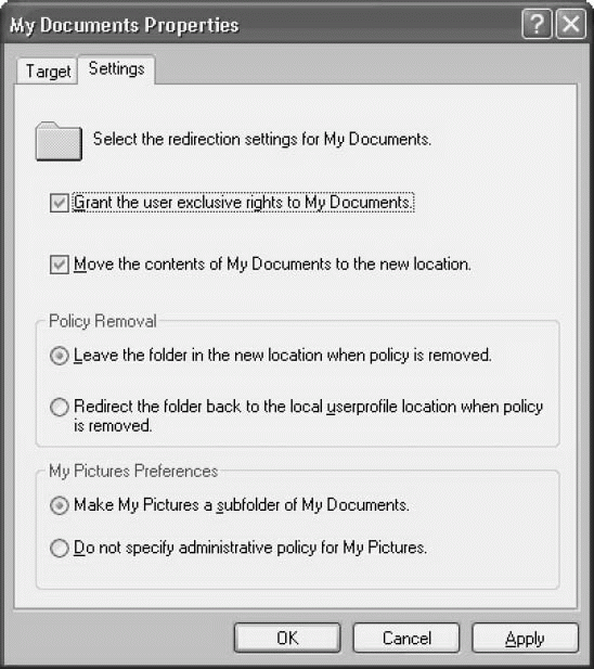 Настройте вашу политику перенаправления во вкладке Settings