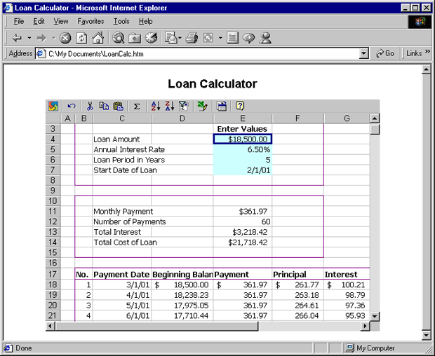 Excel создает веб-страницы с информацией из электронных таблиц и диаграммами. Если вы уверены, что у посетителей есть Microsoft Office, вы можете сделать ваши страницы интерактивными, и числа можно будет редактировать