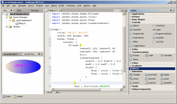 Разработка JavaFX-приложения в среде NetBeans