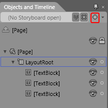 Кнопка для добавления объекта StoryBoard