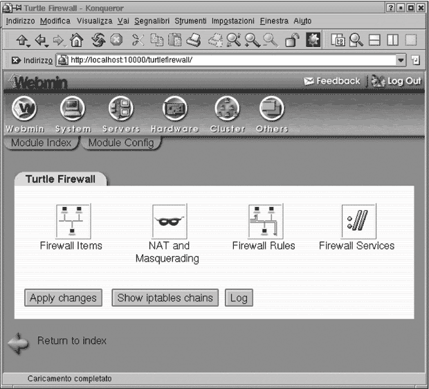 Основной экран Turtle Firewall