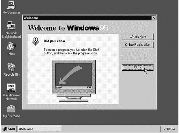 Интерфейс операционной системы Windows95