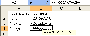 Отображение чисел в ячейке