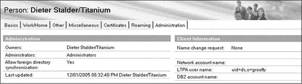 Поле документа Person в Domino Directory: Имя пользователя LTPA