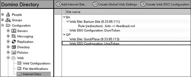 Внешний вид документа Web SSO Configuration