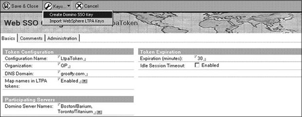 Create Domino SSO Key (Создать ключ SSO для Domino)