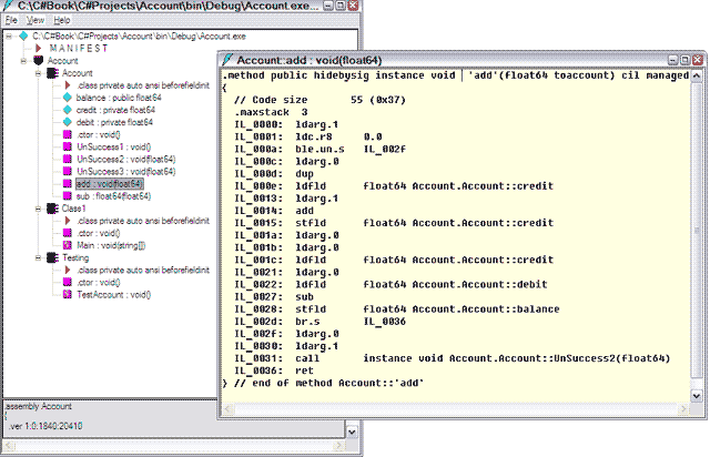 Пример структуры PE-файла, задающего сборку