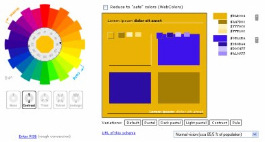 Контрастная цветовая схема на основе значения #eab304
