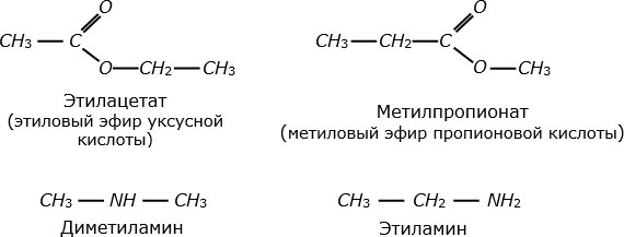 Два примера структурных изомеров