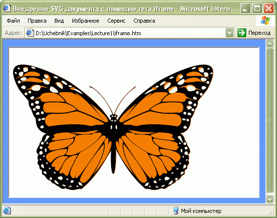 Встраивание SVG–документа   при помощи тега iframe