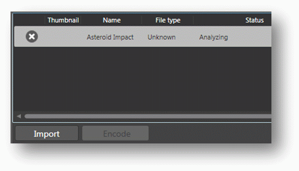 Импорт видеофайла в Expression Encoder