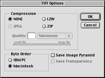 Сохранение TIFF-файла