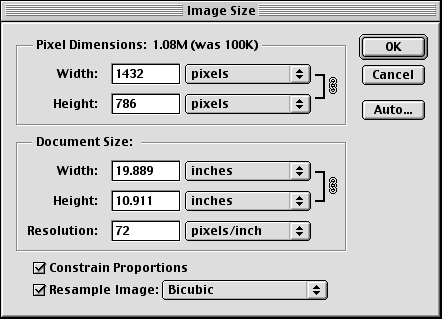 Если при включенном параметре Resample Image изменить значения в полях Pixel Dimensions, значения Print Size также изменятся, а величина в поле Resolution остается прежней