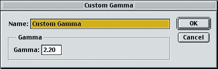 Окно Custom Gamma для градаций серого (Здесь вы можете сохранять и именовать нестандартную установку гаммы для изображений в градациях серого)