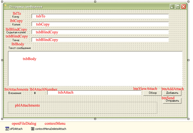 Форма SendMessage