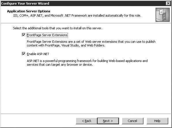 Установка флажка Enable ASP.NET (Включить ASP.NET)