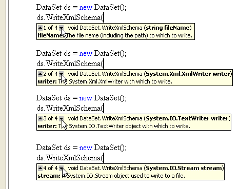  Перегруженный метод WriteXmlSchema