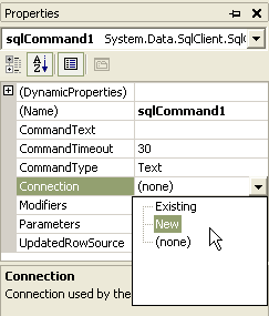 Свойство "Connection" объекта sqlCommand1