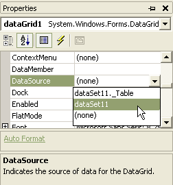 Свойство DataSource элемента dataGrid1