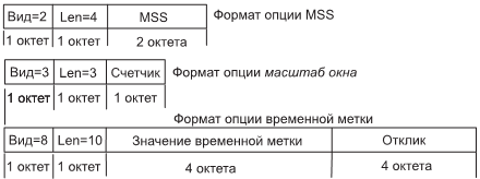 Формат опций для TCP-сегментов