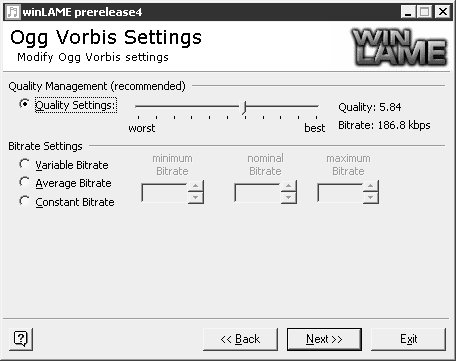 Кодирование Ogg Vorbis в WinLAME