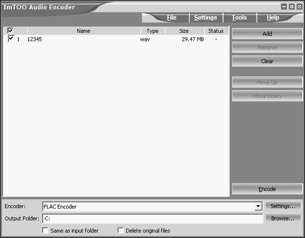 Кодируем FLAC-файлы с помощью ImTOO Audio Encoder 