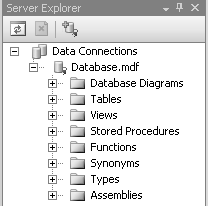 Компонент Visual Studio Server Explorer