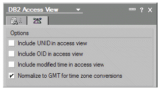 Закладка Advanced окна DB2 Access View