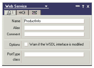 Окно свойств Web Service