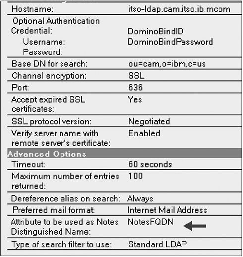 Обновление атрибута LDAP для постановки имен в соответствие в Domino Directory Assistance