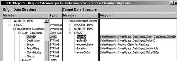 Связывание входных структур данных для RequestExternalReports