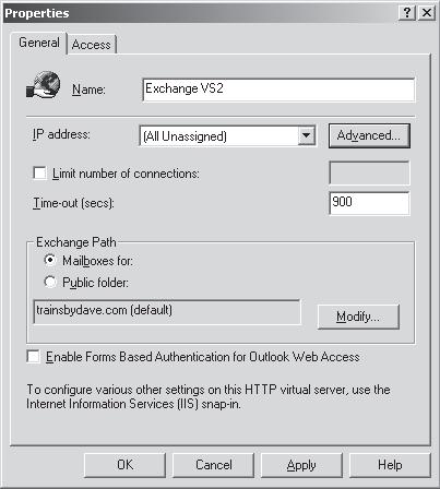 Добавление нового виртуального сервера HTTP