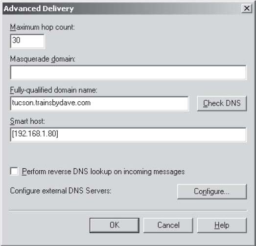 Настройка уникального номера порта для исходящего SMTP-трафика на сервере СЕ Exchange Server периметровой сети