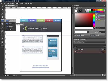  Дизайн сайта в редакторе Microsoft Expression Design 