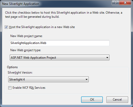 Задание параметров Silverlight приложения