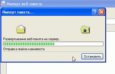 Дождитесь окончания развертывания веб-пакета